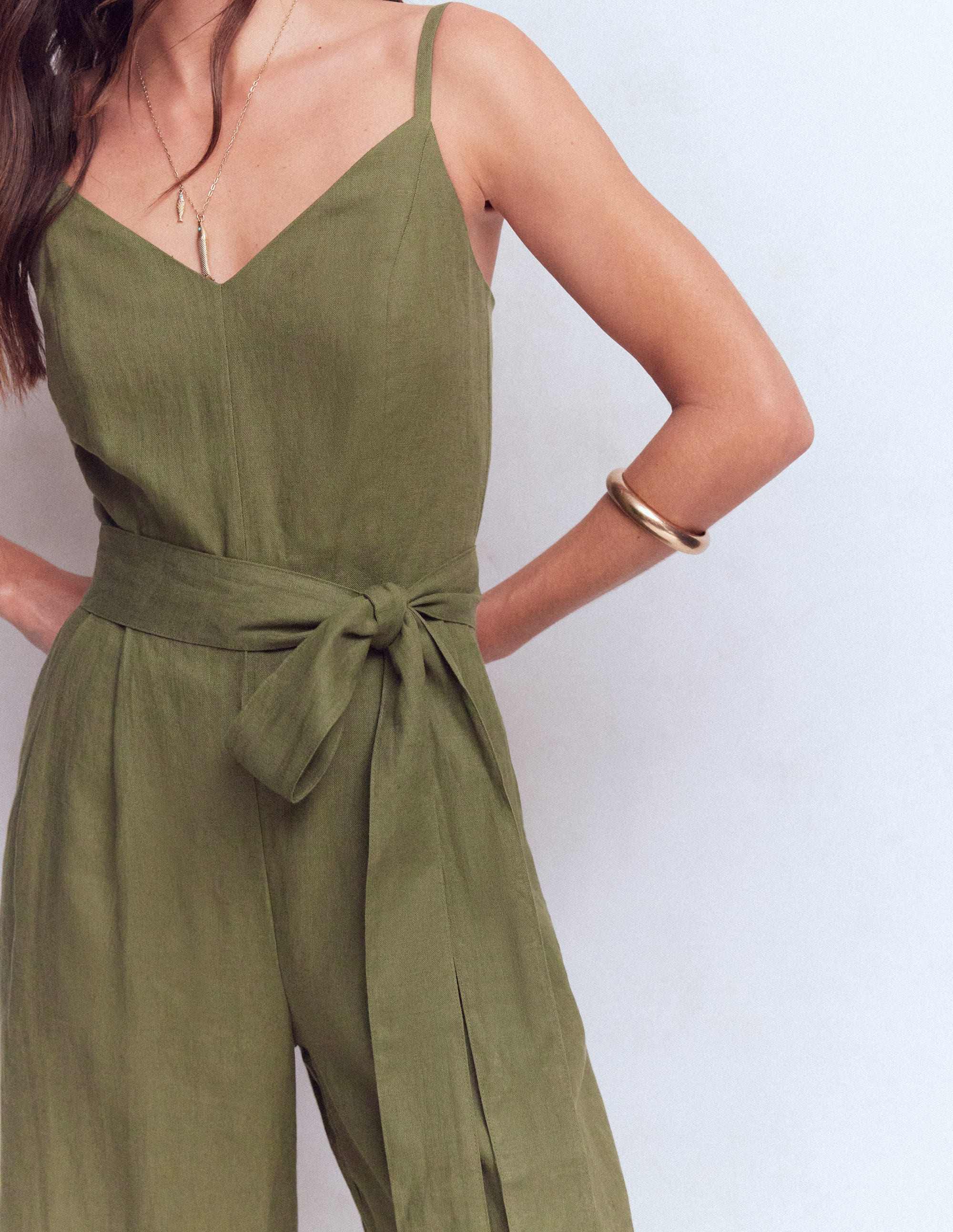 Strappy Linen Jumpsuit