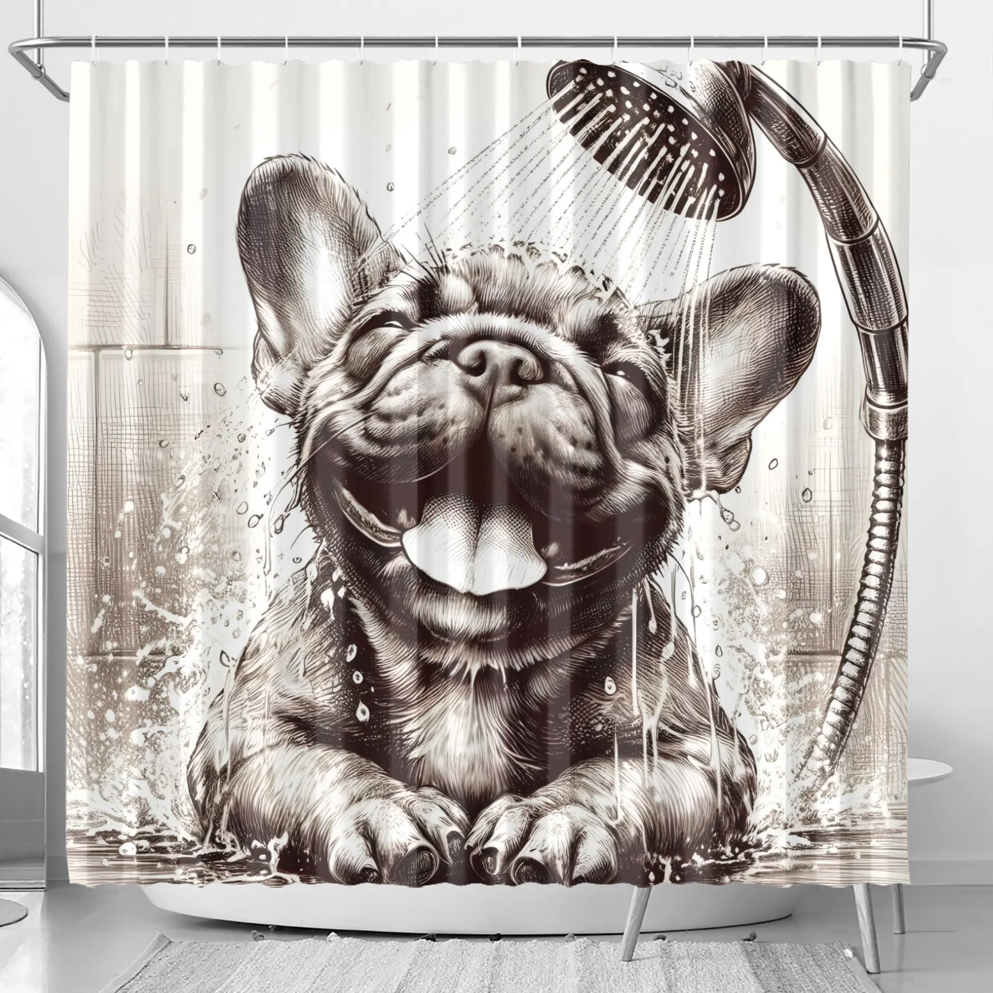 Shower Curtain For Frenchie Lovers Paw Protection | Safe For Paws
