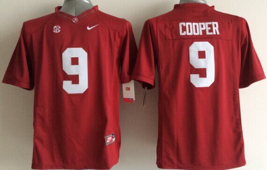 Men's ALA Tide Red 2014 official Amari Cooper #9 high quality Jersey