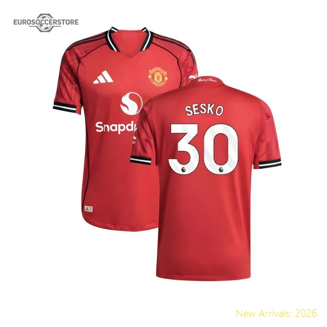 Top-grade 2025-2026 Man Utd Authentic Home Shirt (sesko 30)