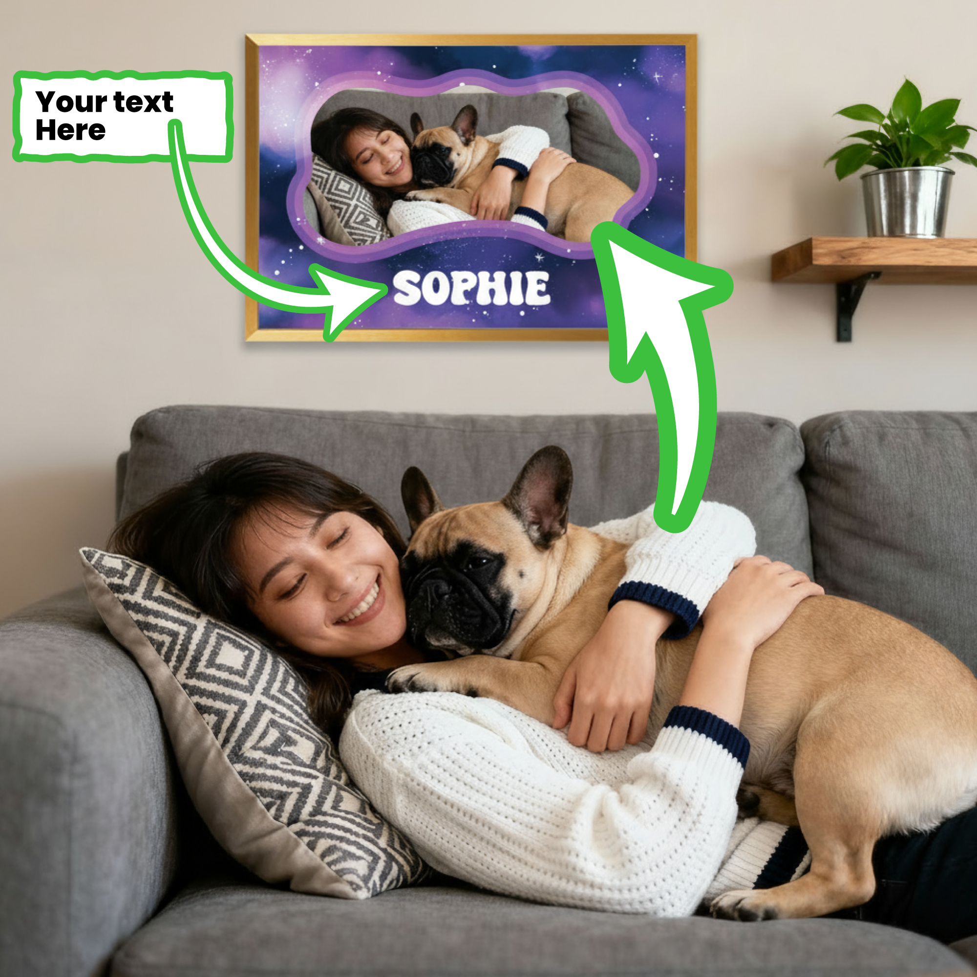 French Bulldog Bowie Personalized Framed Poster • Wall Decoration Durable Dog Item