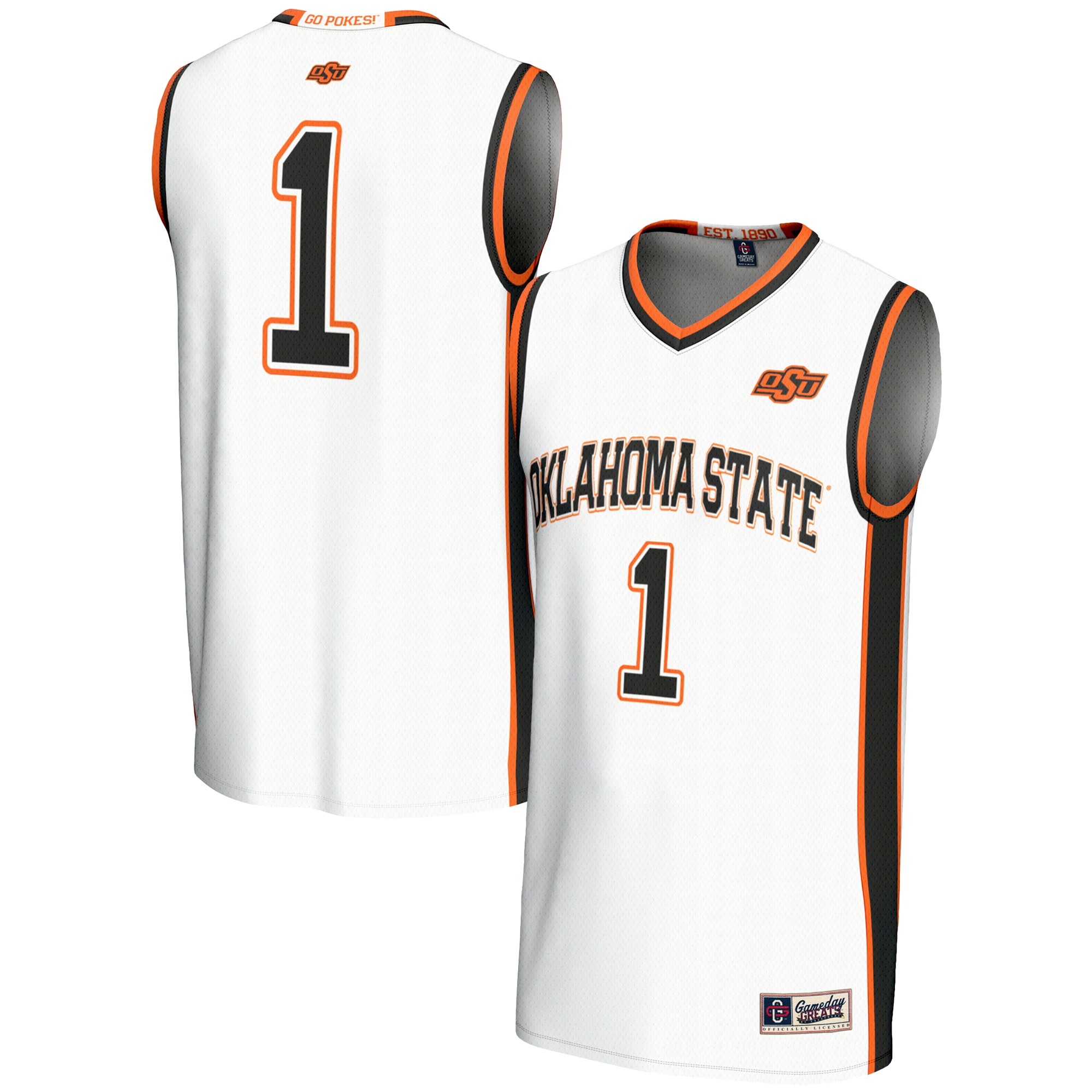 [NJP] Oklahoma State Cowboys GameDay Greats Unisex Lightweight Basketball Jersey - White