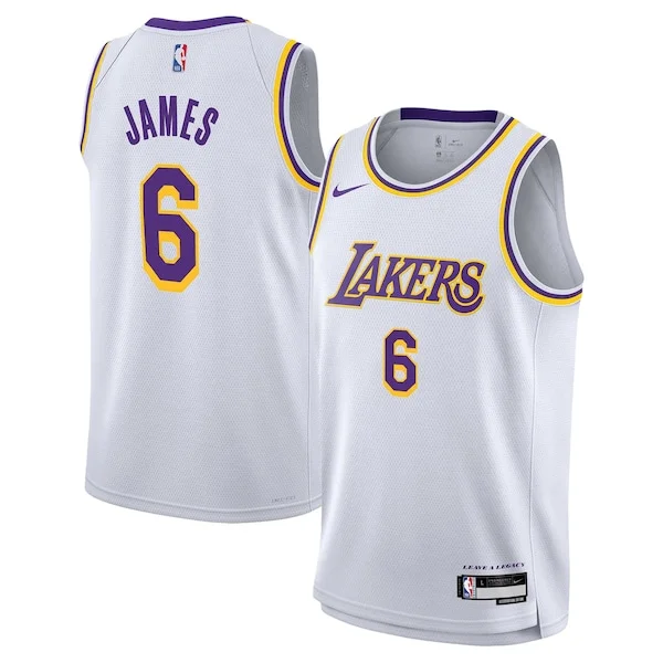 LeBron James LAL Swingman Jersey - premium vintage - White casual