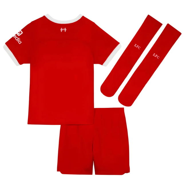 match worn 2023-2024 Liverpool Home Little Boys Mini Kit (Your Name)
