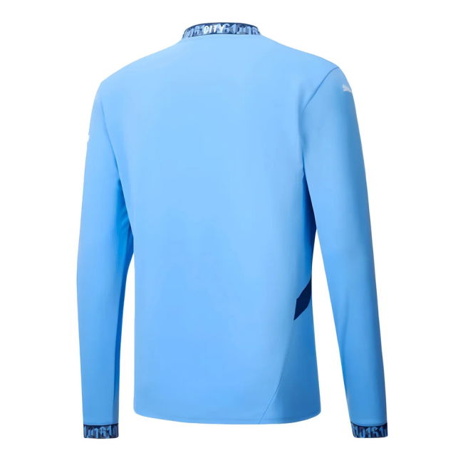 Authentic Man City 2024-2025 Man City Home Long Sleeve Shirt