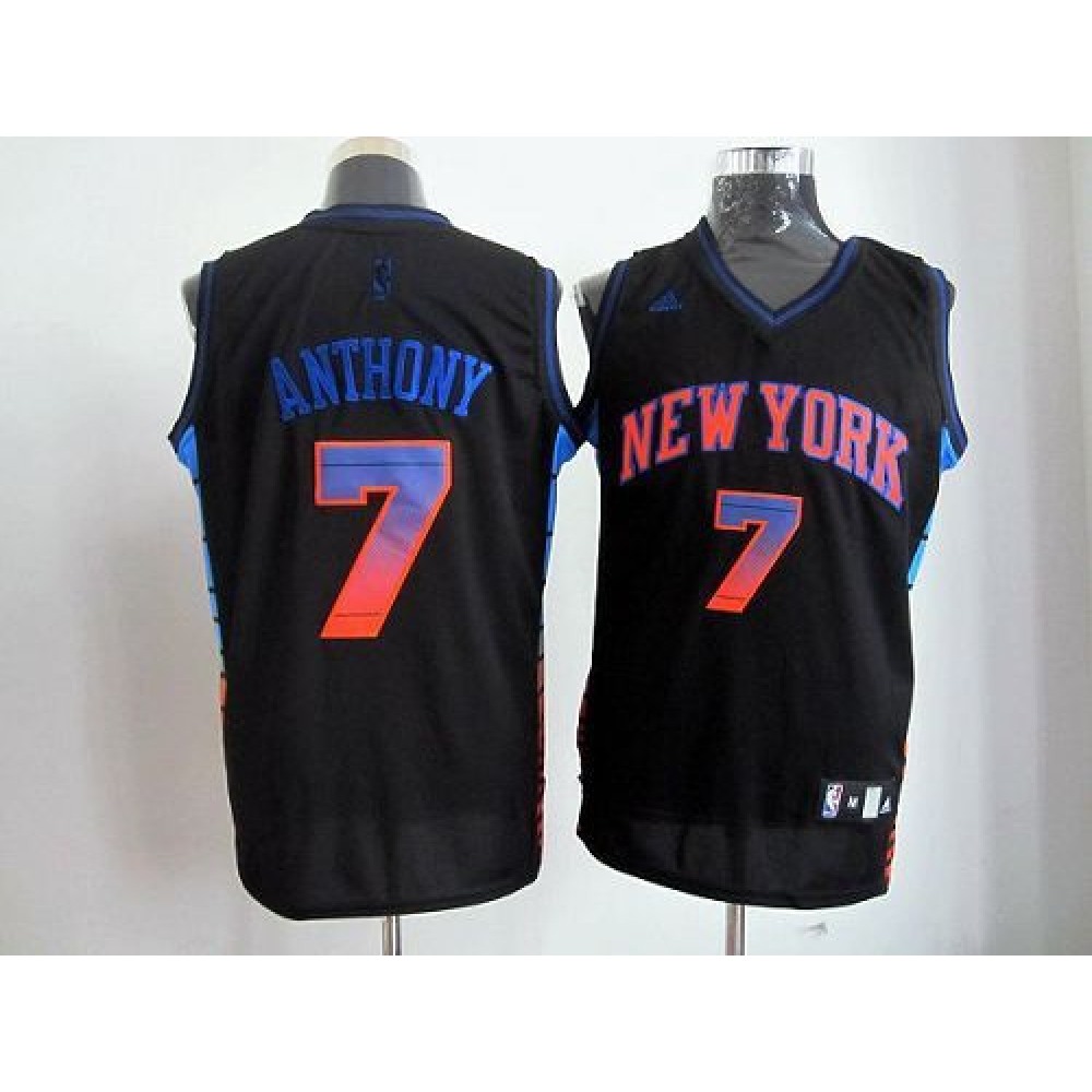 Budget-Friendly Men's NY Knicks #7 Carmelo Black Basketball Jersey
