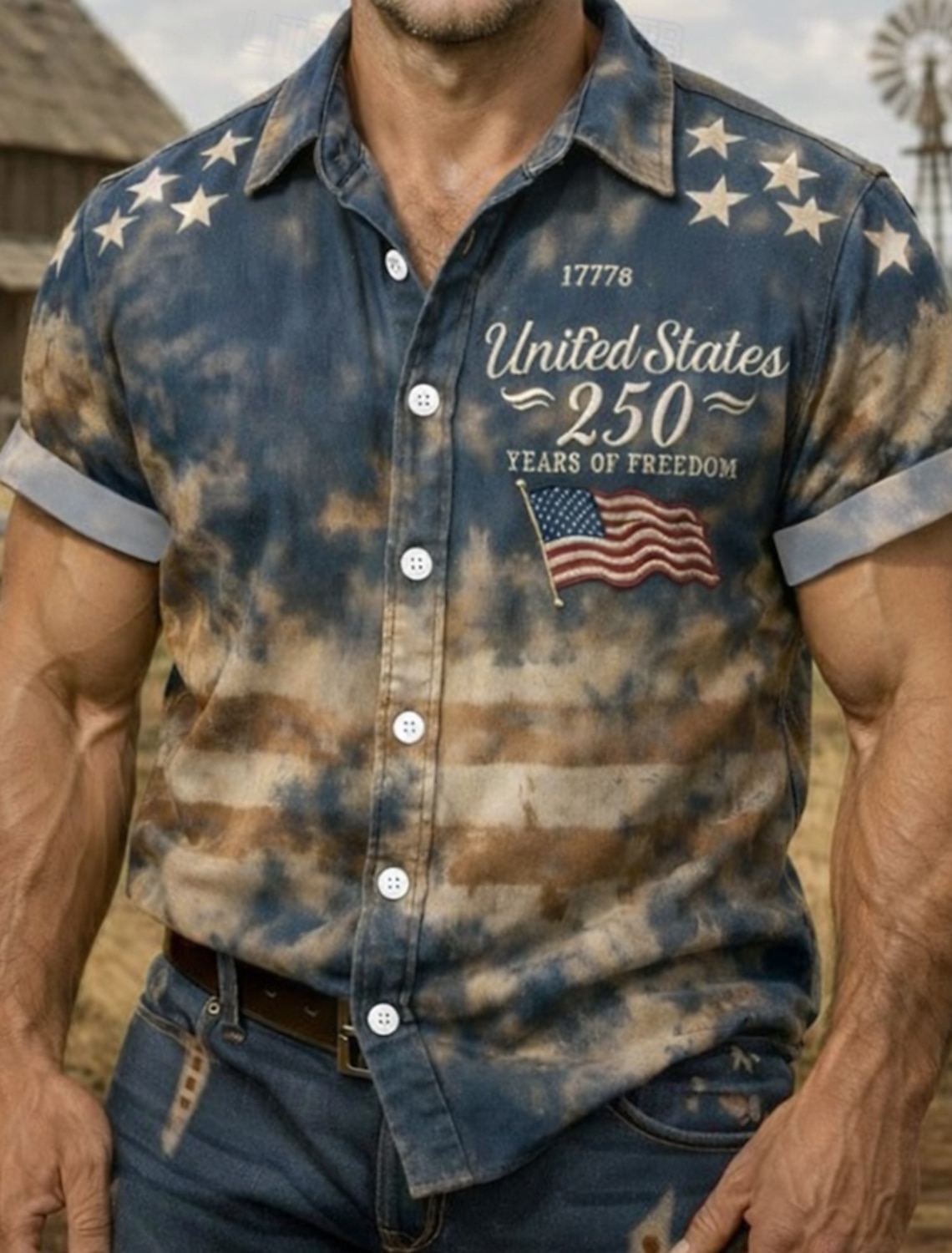 Men's 4th of July U.S. 250th Anniversary Eagle Freedom Shirt Button Up Shirt Short Sleeve Patriotic Outdoor Holiday Summer Spring Turndown 3D Print Collared Shirts Black Wine Dark Blue