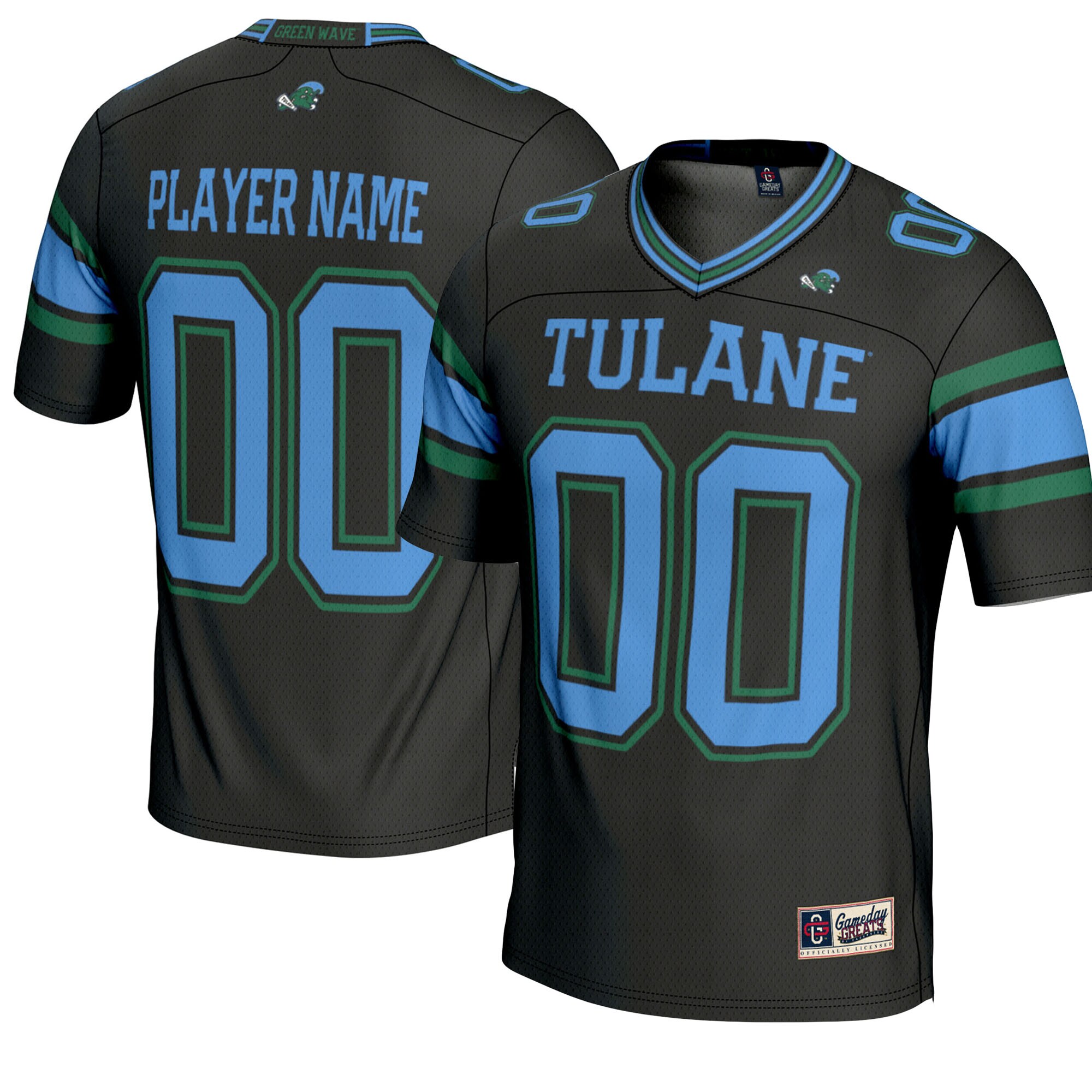[DDG] Tulane Green Wave GameDay Greats Youth NIL Pick-A-Player Football Jersey - Black