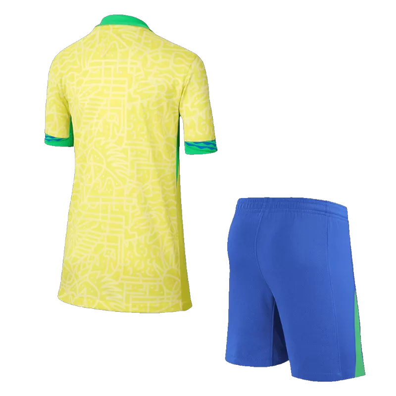 Brazil Kid¡®s Home Soccer Jerseys (Jersey+Short) Kit 2024Authentic Kit