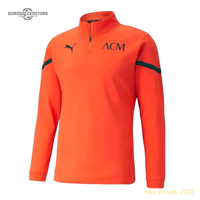 2021-2022 Ac Milan Pre-match Half Zip Top (red) - Fan Collection