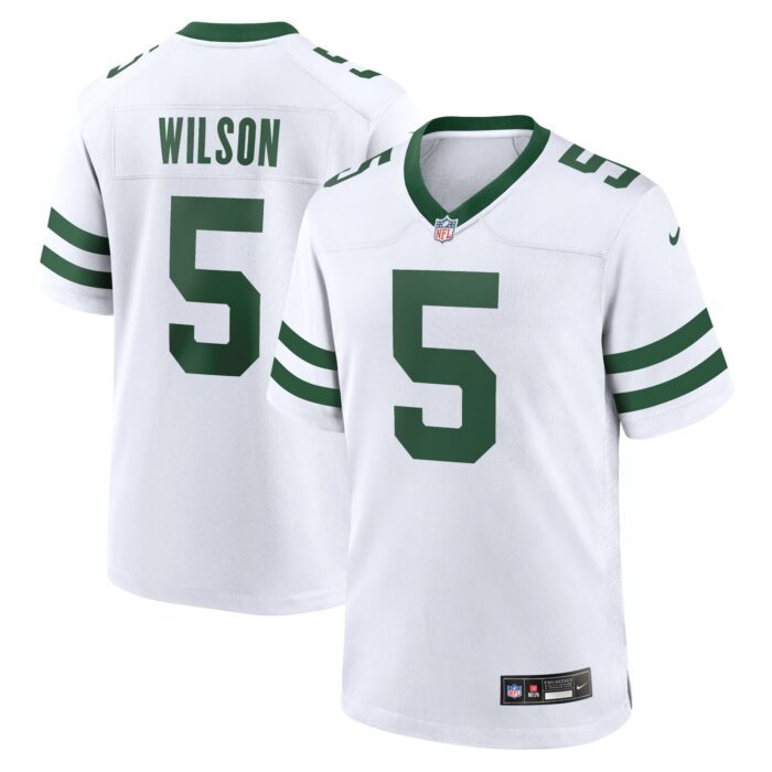 Men's New York Jets Garrett Wilson Nike Legacy White Game ...