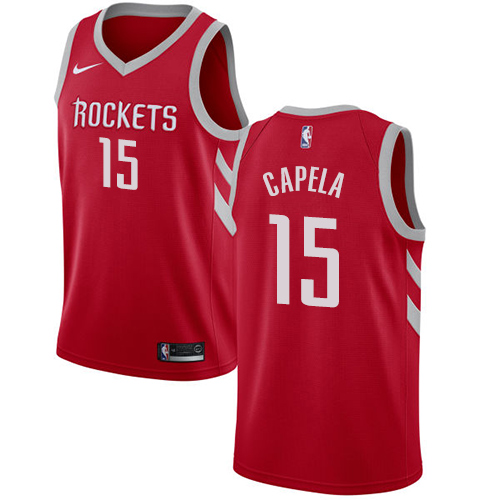 Red Nike H. Rockets #15 NBA Jersey Game Day Wear NBA Fan Apparel