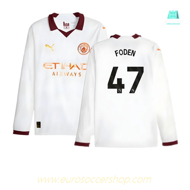 2023-2024 Man City Long Sleeve Away Shirt (FODEN 47)