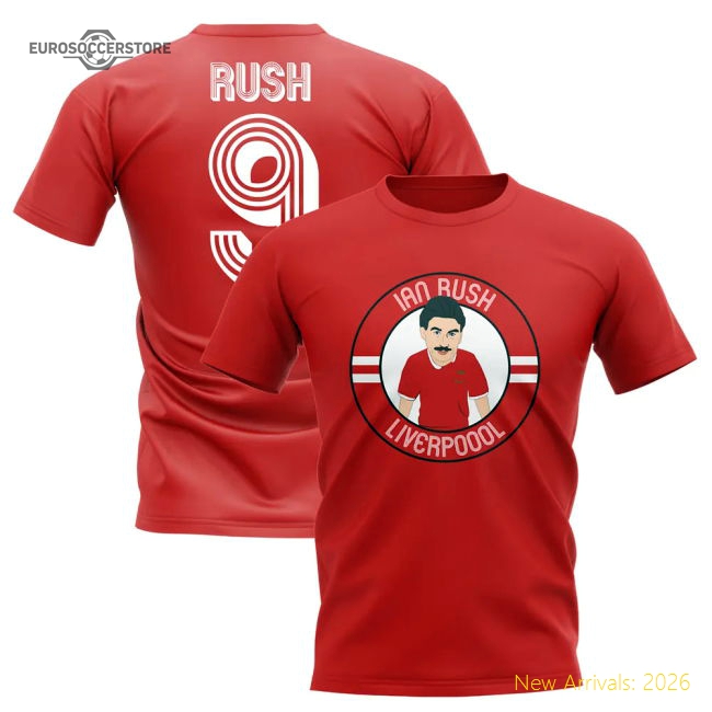 Official Ian Rush Liverpool Illustration T-shirt (red) - Premium