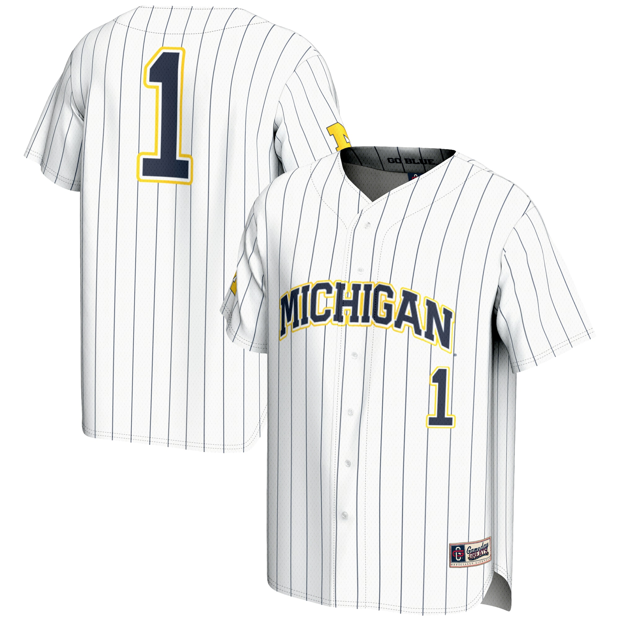 [NJP] Michigan Wolverines GameDay Greats Youth Lightweight Baseball Fashion Jersey - White