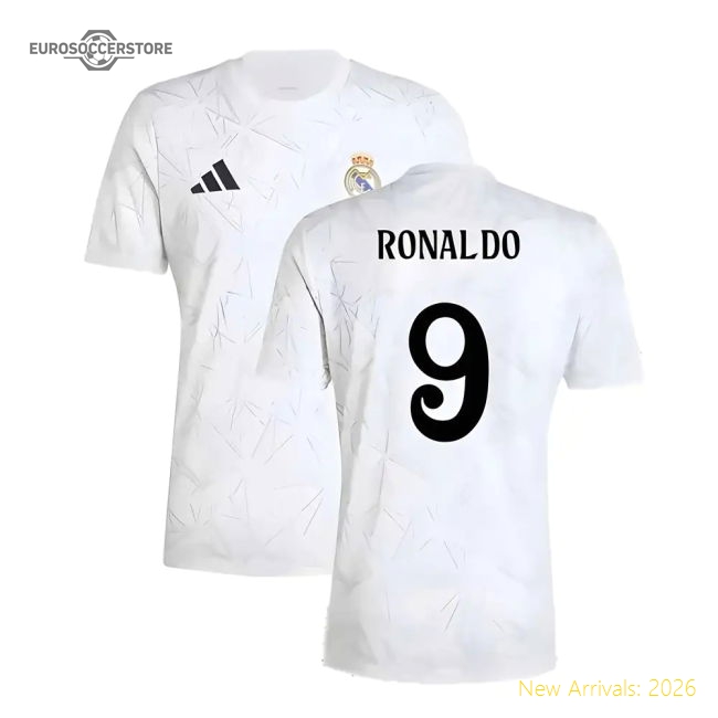 Popular 2024-2025 Real Madrid Pre-Match Shirt (White) (Ronaldo 9)