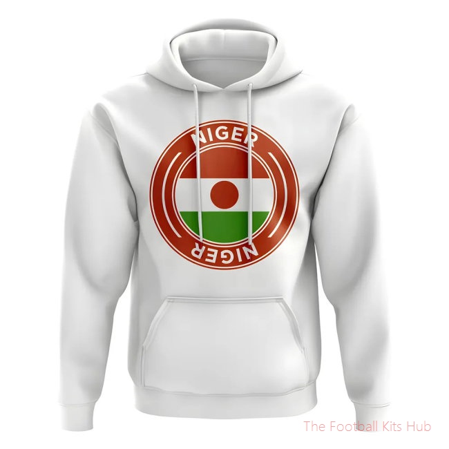Men Niger Football Badge Hoodie (White)