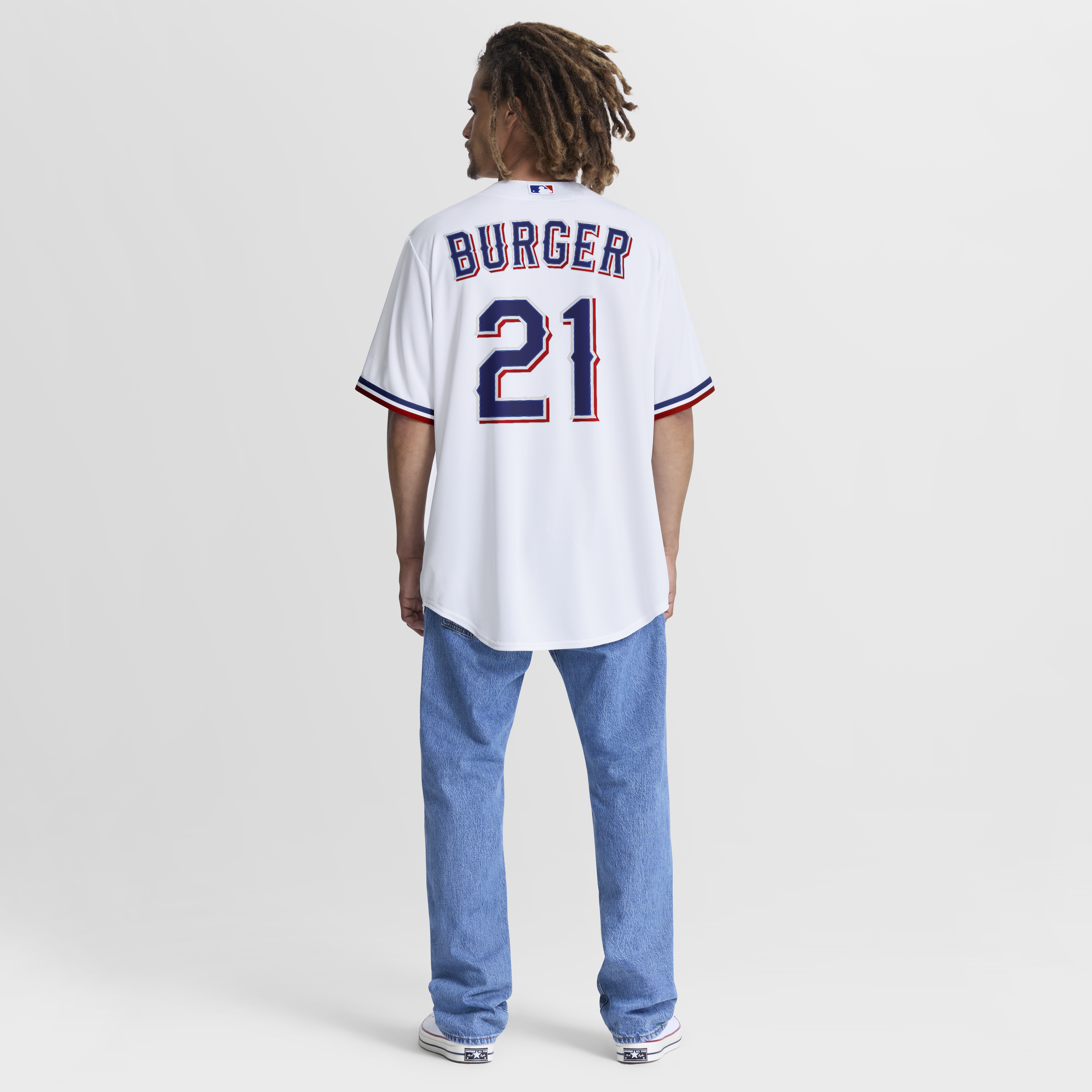 [LK] Jake Burger Texas Rangers Home Replica Jersey - White