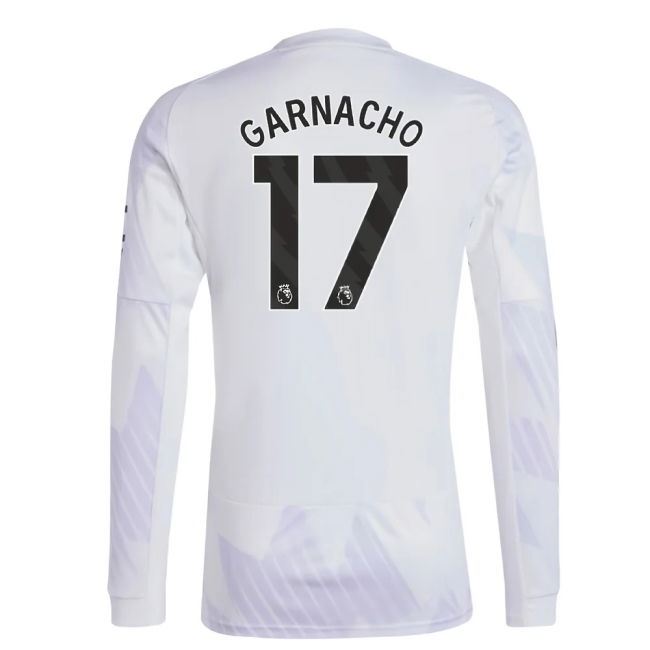 Retro Man Utd 2025-2026 Man Utd Long Sleeve Away Shirt (Garnacho 17...