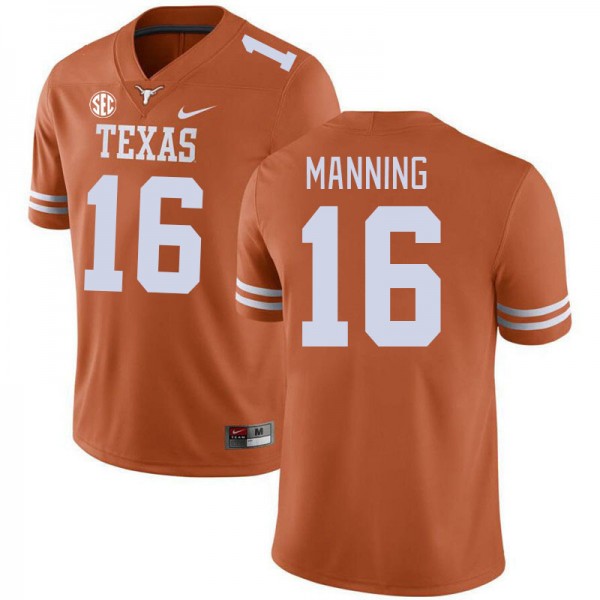 Nike Texas Longhorns #16 Arch Manning Men Stitch Jersey - Orange