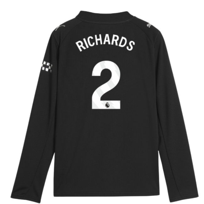 2025-2026 Man City Long Sleeve Away Shirt (Kids) (Richards 2)