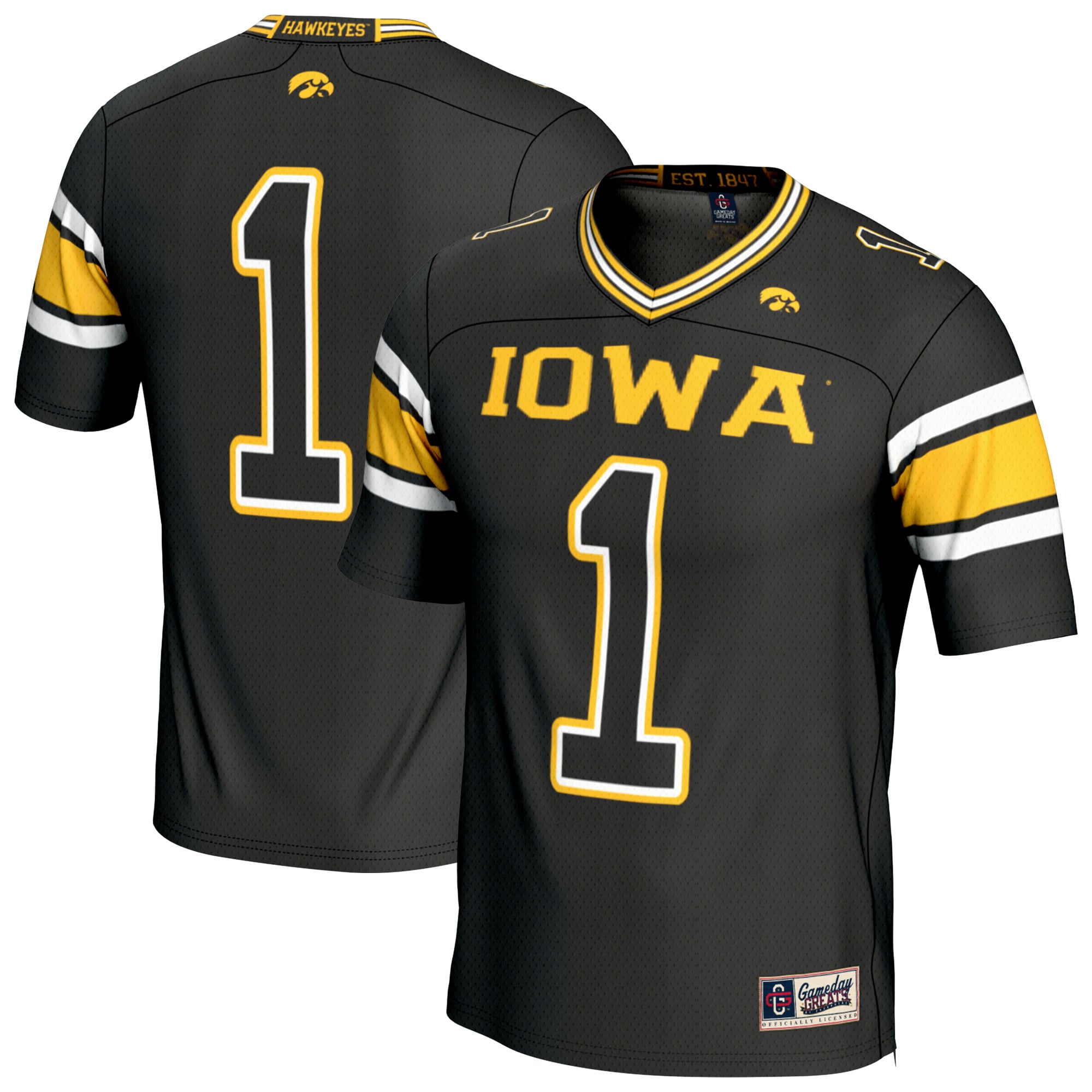 Unisex Black Iowa Hawkeyes Lightweight Collegiate Football Fashion Jersey