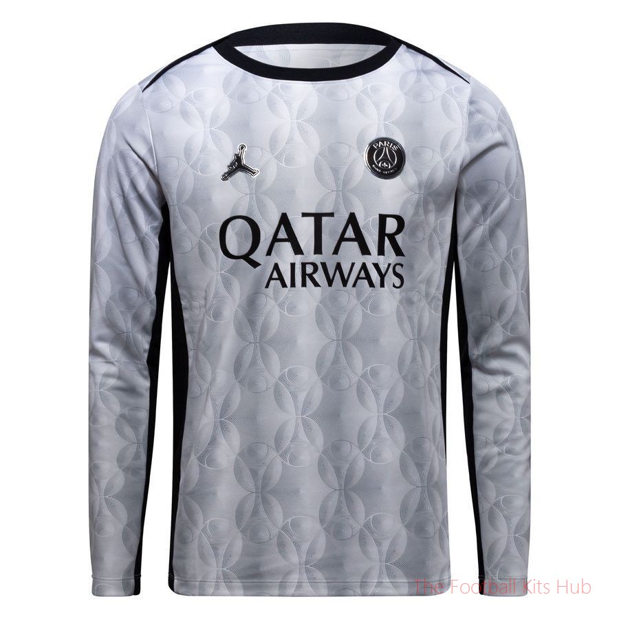 Paris Saint Germain Training T-Shirt Dri-FIT Academy Pro Pre Match Jordan x PSG Night Edition - Medium Grey Heather/Black Long Sleeves