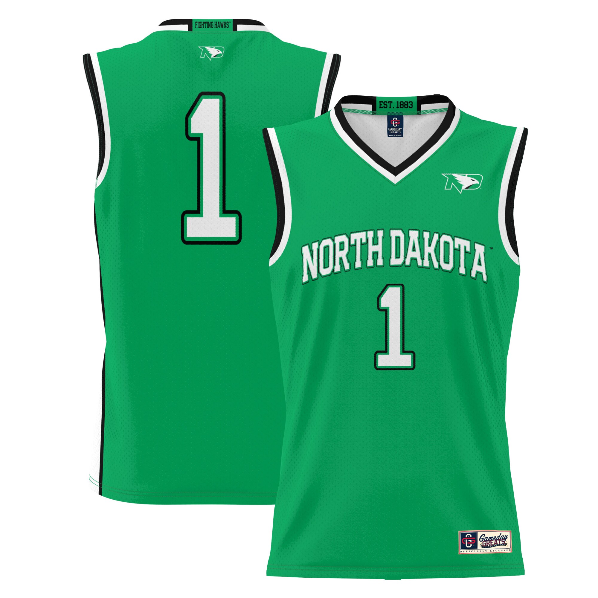 [NJP] North Dakota GameDay Greats Lightweight Basketball Jersey - Green