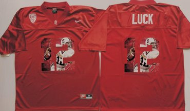 Men's None #12 Andrew Luck Red 2024 embroidered moisture wicking