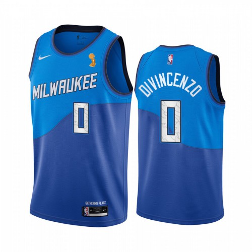 MIL #0 Donte Di Official 2021 Finals NBA Jersey - Blue City - Premium