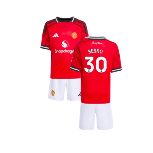 Premium 2025-2026 Man Utd Home Mini Kit (sesko 30) - Premium Quality