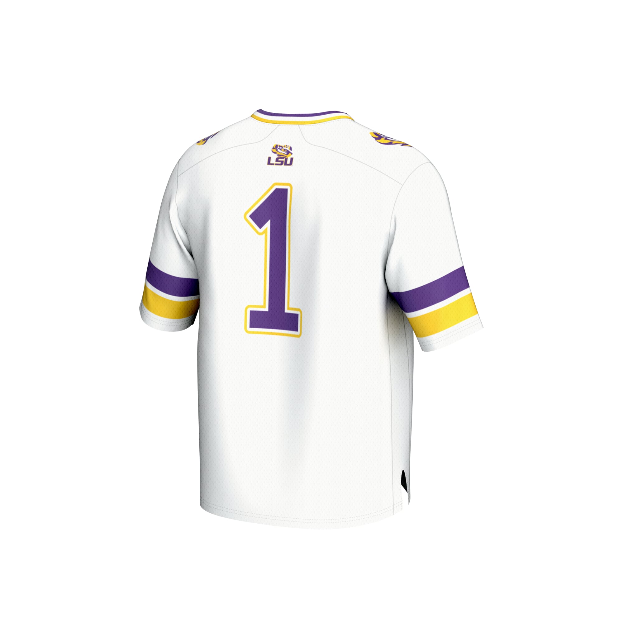 Youth #1 White LSU Tigers Collegiate Football Fashion Jersey