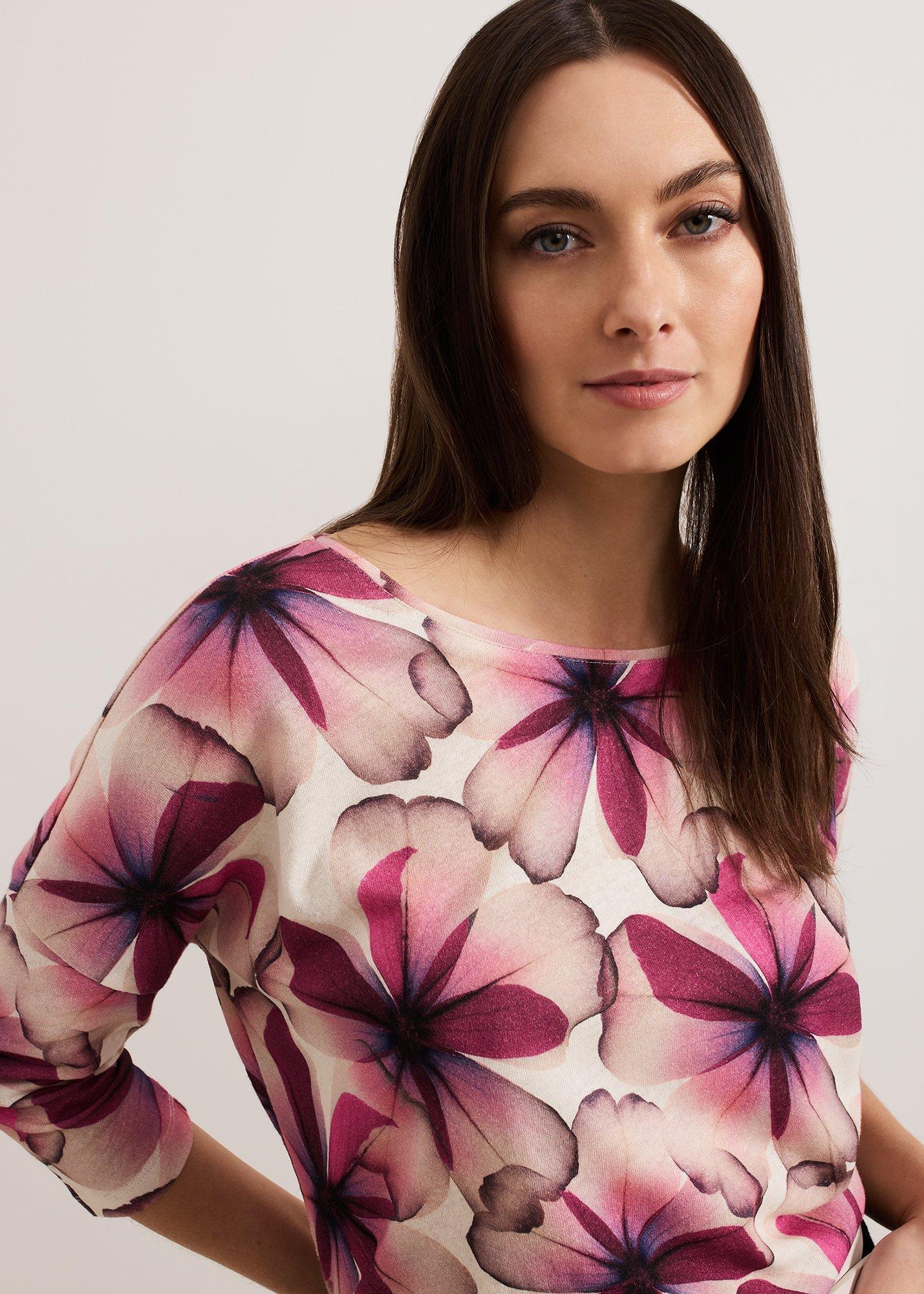 Nori Petal Print Linen Top