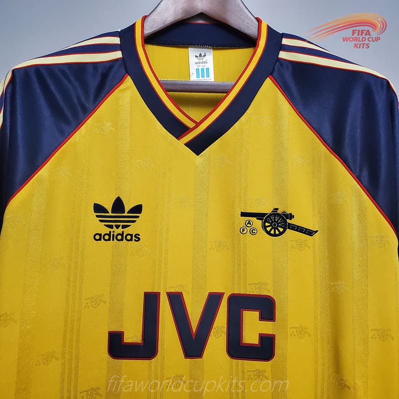 Arsenal 88-89 Away Yellow Football Kit