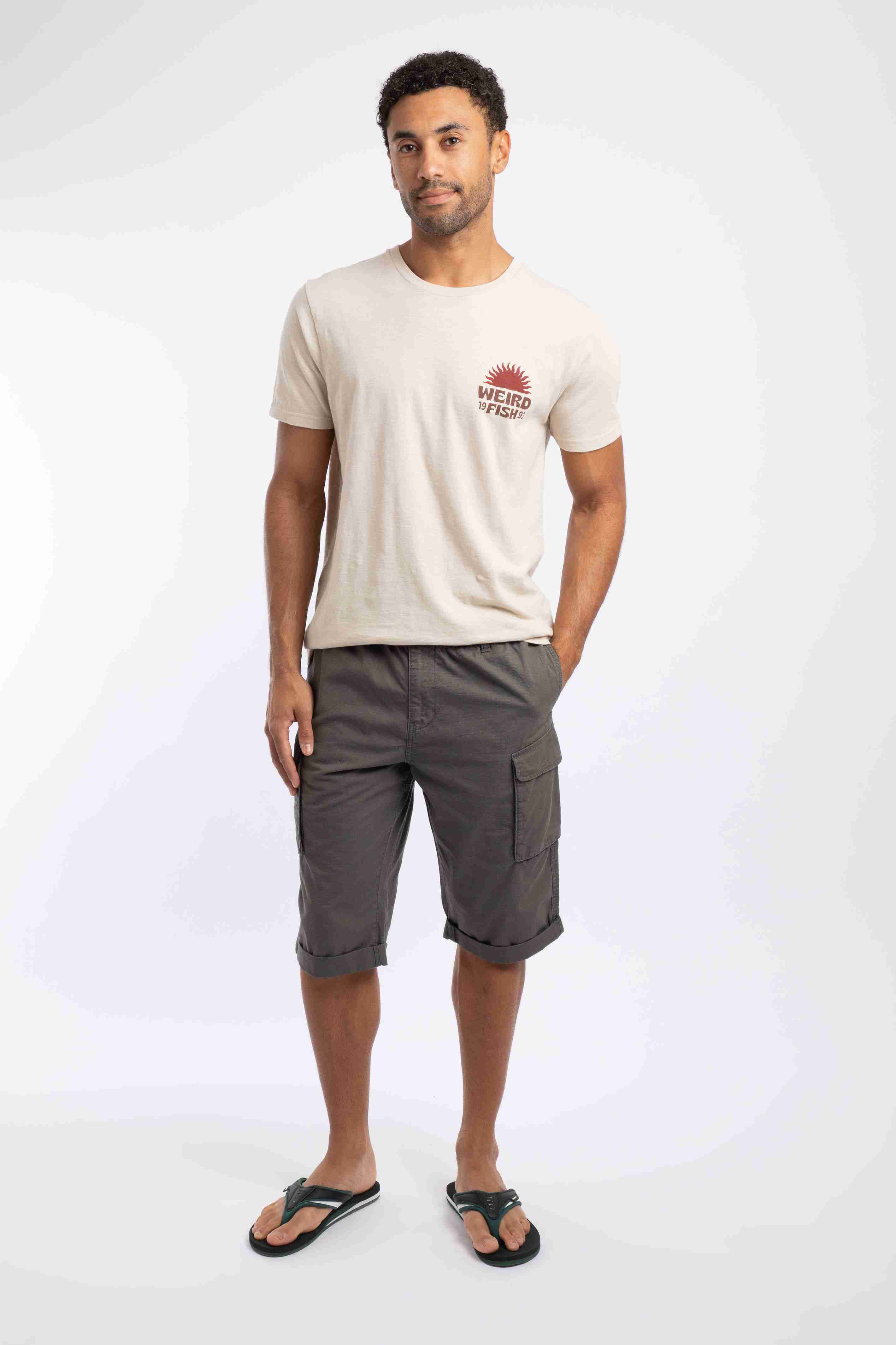 Summersville 3/4 Length Ripstop Cargo Shorts Dark Grey