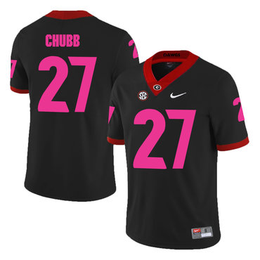 Men's UGA GA Black 2024 performance Nick Chubb #27 authentic Jersey