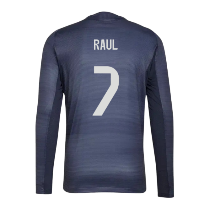 Genuine 2025-2026 Real Madrid Long Sleeve Away Shirt (Raul 7)