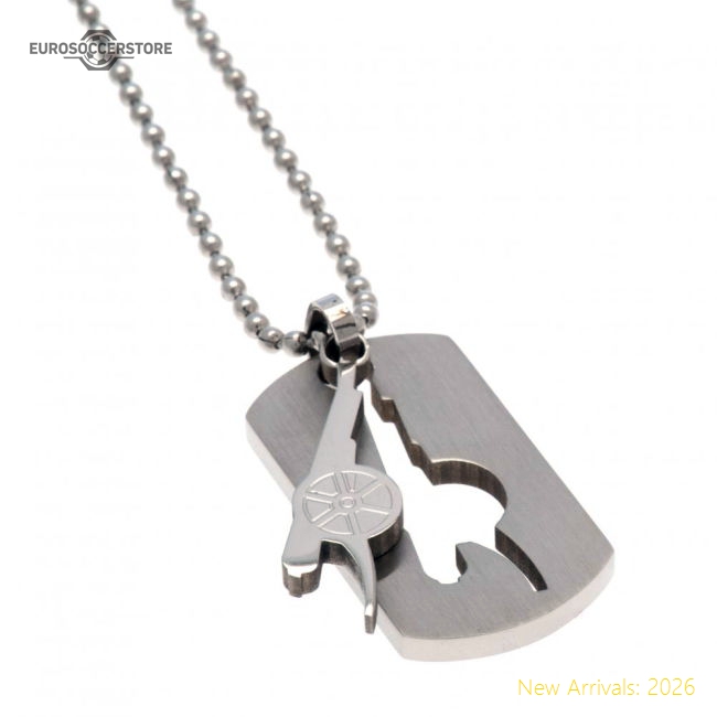 Official Arsenal Fc Cut Out Cannon Dog Tag & Chain - Premium Quality