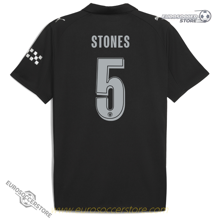 Manchester City's 25-26 UCL Away Jersey with STONES 5