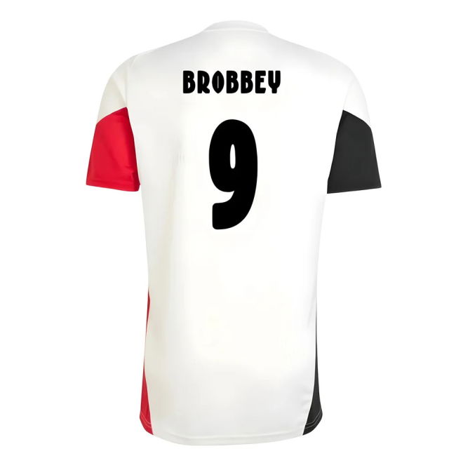 2025-2026 Ajax Amsterdam Soccer Shirt Training Team White Brobbey 9