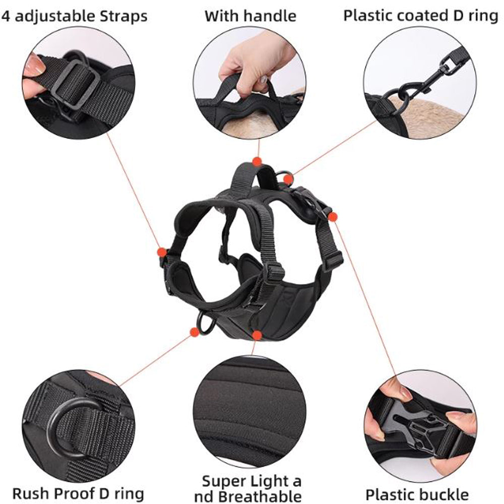 WalkEase No Pull Frenchie Comfort Leash Vest Walking Harness