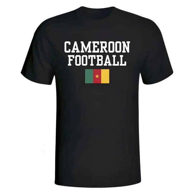 Premium-Quality Cameroon Football T-Shirt - Black Fan-Favorite