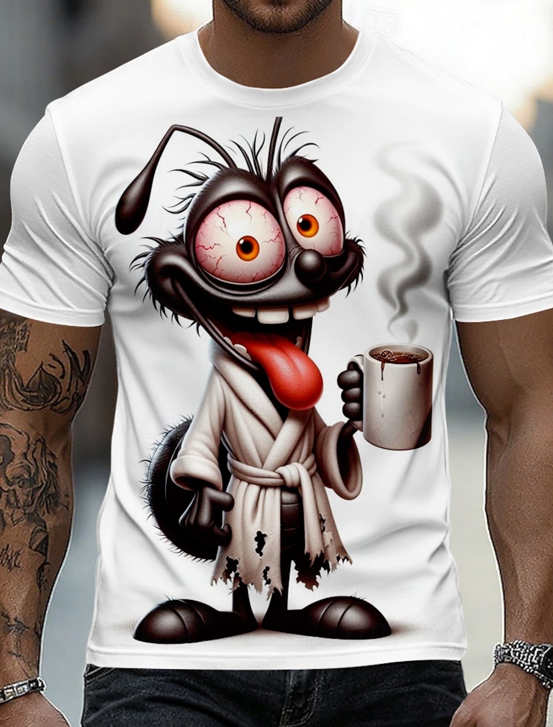 Men's Animal Cat T Shirt Short Sleeve T shirt 3D Print Crew Neck Shirt Funny Casual Daily Street Blue Army Green Gray Summer Spring Clothing Apparel S M L XL 2XL 3XL
