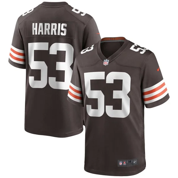 None Nick Harris Game Jersey - Brown | NFL Player Jersey | NFL Footbal