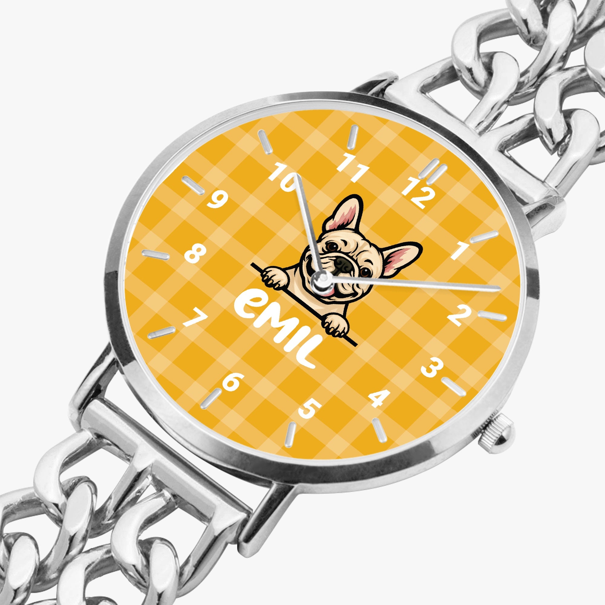 French Bulldog Gabrielle Personalized Chic Hollow Strap Watch For