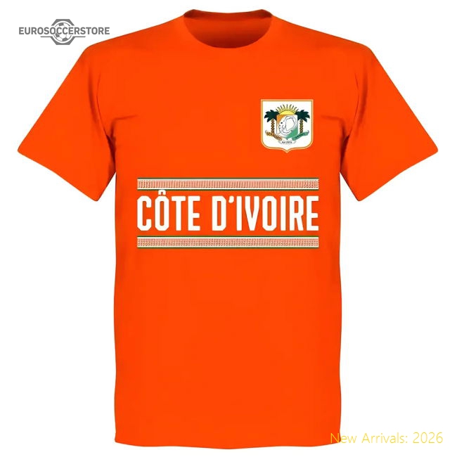 Premium-grade Ivory Coast Team T-shirt - Orange - Fan Collection