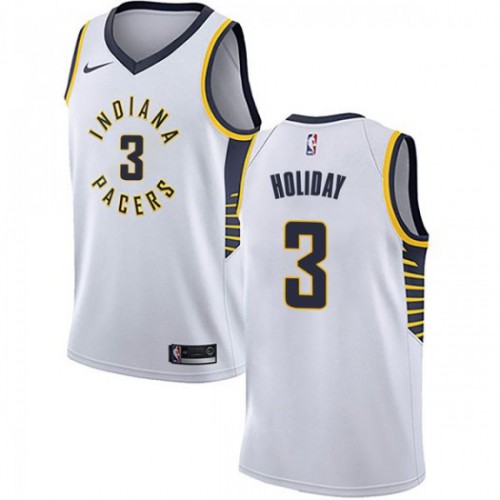Elite IND #3 Aaron Holiday 2024 Icon NBA Swingman Jersey White -
