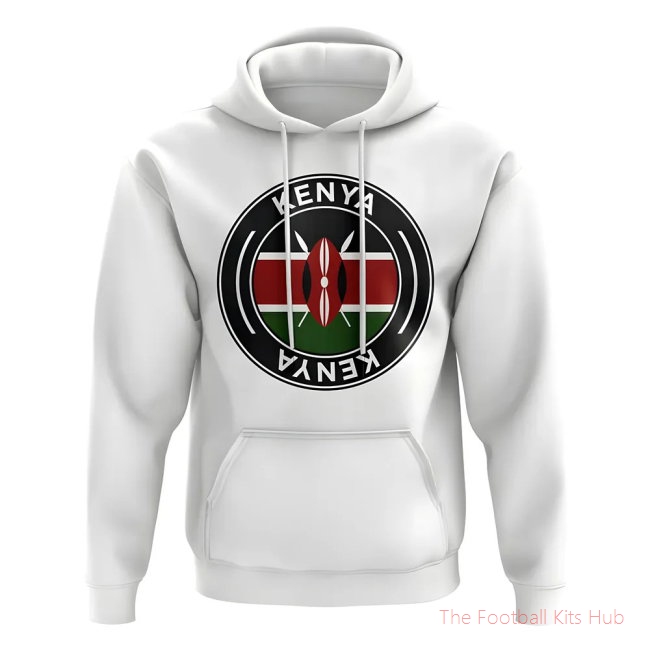 Men Kenya Football Badge Hoodie (White)