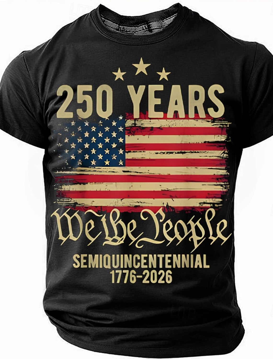 4th of July 2026 250th Memorial Day Men's 3D Print Crew Neck Short Sleeve T-Shirt Daily Street