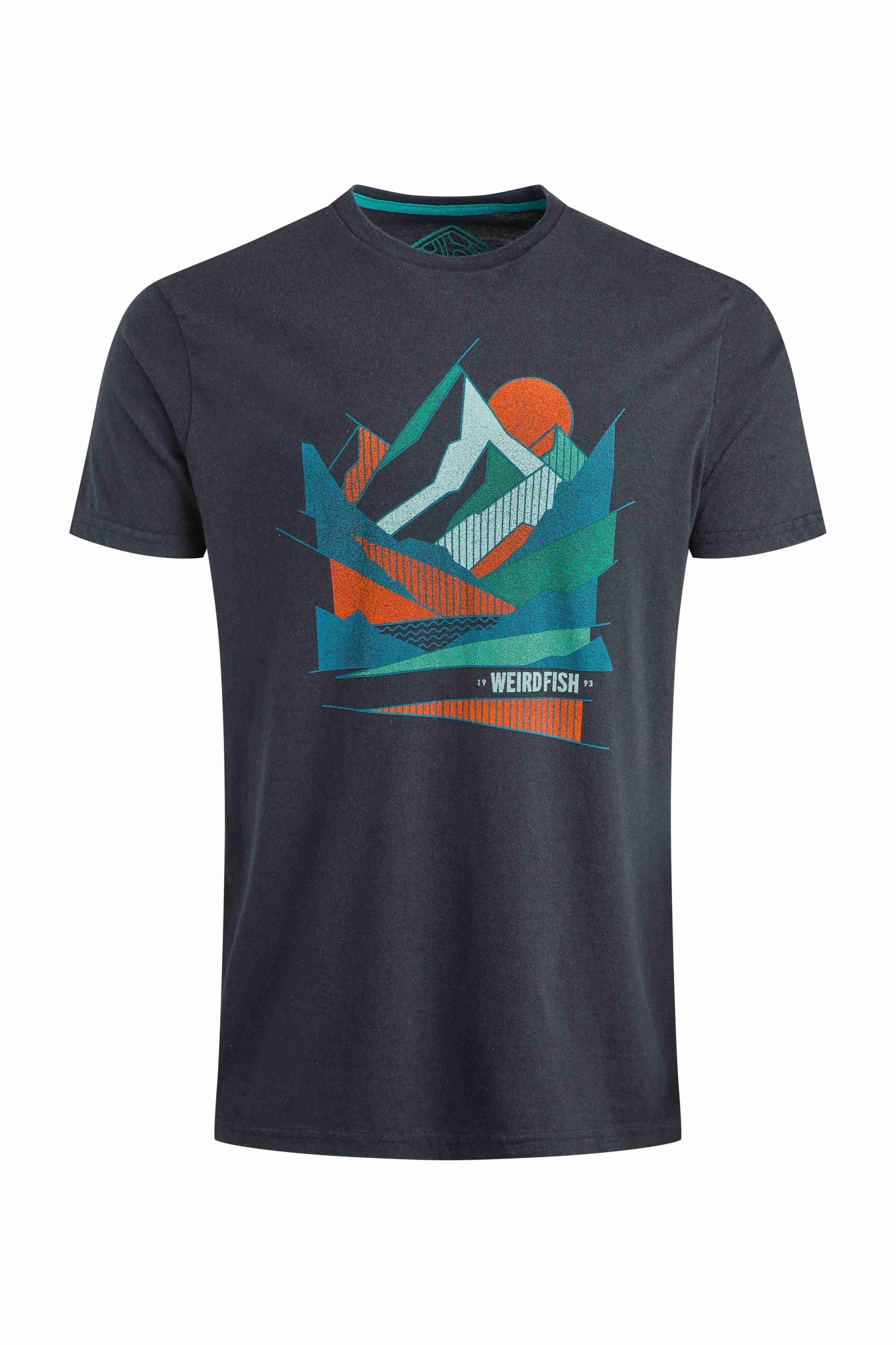 Aspect Mountains Front Print Graphic T-Shirt Black